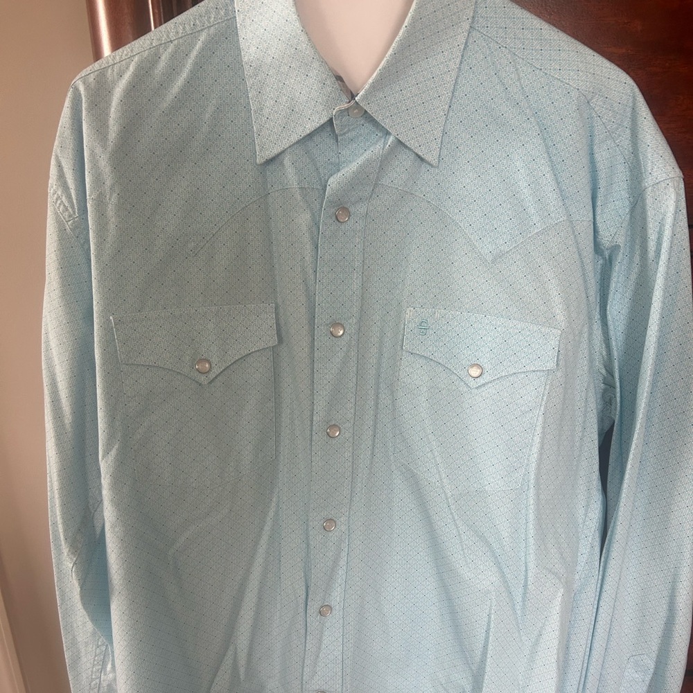Stetson Sky Blue Geometric Shirt